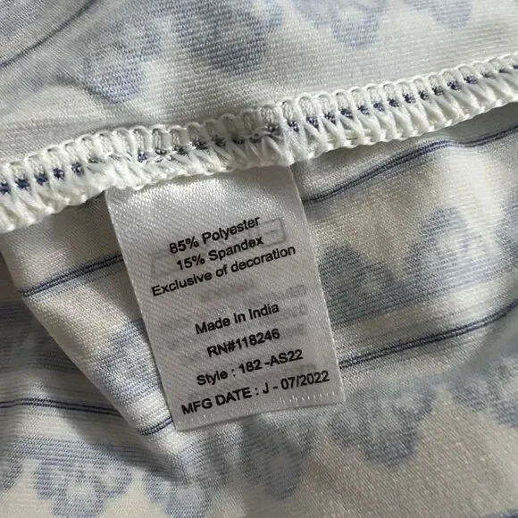 Cabana Life UPF 50+ Smocked Waist Dress XL Blue White Stripe Ruffle Beach Resort - Picture 8 of 9